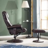 image:imageMCombo Recliner with Ottoman Reclining Chair with Massage 360 Swivel Living Room Chair Faux Leather 4901 Dark BrownDark Brown