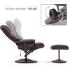 image:imageMCombo Recliner with Ottoman Reclining Chair with Massage 360 Swivel Living Room Chair Faux Leather 4901 Dark BrownDark Brown