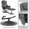 image:imageMCombo Recliner with Ottoman Reclining Chair with Massage 360 Swivel Living Room Chair Faux Leather 4901 Dark BrownGrey