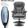 image:imageMCombo Recliner with Ottoman Reclining Chair with Massage 360 Swivel Living Room Chair Faux Leather 4901 Dark BrownGrey