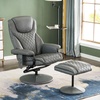 image:imageMCombo Recliner with Ottoman Reclining Chair with Massage 360 Swivel Living Room Chair Faux Leather 4901 Dark BrownGrey