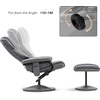 image:imageMCombo Recliner with Ottoman Reclining Chair with Massage 360 Swivel Living Room Chair Faux Leather 4901 Dark BrownGrey