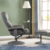 image:imageMCombo Recliner with Ottoman Reclining Chair with Massage 360 Swivel Living Room Chair Faux Leather 4901 Dark BrownGrey
