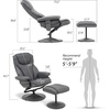 image:imageMCombo Recliner with Ottoman Reclining Chair with Massage 360 Swivel Living Room Chair Faux Leather 4901 Dark BrownGrey