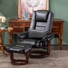 image:imageMCombo Swivel Recliner with Ottoman Chair TV Chair Sets with Vibration Massage for Small Space Living Room Bedroom 9096 9099 Textile BlueBlack
