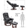 image:imageMCombo Swivel Recliner with Ottoman Chair TV Chair Sets with Vibration Massage for Small Space Living Room Bedroom 9096 9099 Textile BlueBlack
