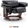 image:imageMCombo Swivel Recliner with Ottoman Chair TV Chair Sets with Vibration Massage for Small Space Living Room Bedroom 9096 9099 Textile BlueBlack