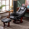 image:imageMCombo Swivel Recliner with Ottoman Chair TV Chair Sets with Vibration Massage for Small Space Living Room Bedroom 9096 9099 Textile BlueBlack