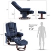 image:imageMCombo Swivel Recliner with Ottoman Chair TV Chair Sets with Vibration Massage for Small Space Living Room Bedroom 9096 9099 Textile BlueBlue