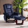 image:imageMCombo Swivel Recliner with Ottoman Chair TV Chair Sets with Vibration Massage for Small Space Living Room Bedroom 9096 9099 Textile BlueBlue