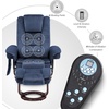 image:imageMCombo Swivel Recliner with Ottoman Chair TV Chair Sets with Vibration Massage for Small Space Living Room Bedroom 9096 9099 Textile BlueBlue
