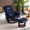 image:imageMCombo Swivel Recliner with Ottoman Chair TV Chair Sets with Vibration Massage for Small Space Living Room Bedroom 9096 9099 Textile BlueBlue