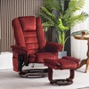 image:imageMCombo Swivel Recliner with Ottoman Chair TV Chair Sets with Vibration Massage for Small Space Living Room Bedroom 9096 9099 Textile BlueBurgundy