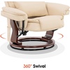 image:imageMCombo Swivel Recliner with Ottoman Chair TV Chair Sets with Vibration Massage for Small Space Living Room Bedroom 9096 9099 Textile BlueCream White