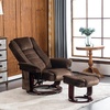 image:imageMCombo Swivel Recliner with Ottoman Chair TV Chair Sets with Vibration Massage for Small Space Living Room Bedroom 9096 9099 Textile BlueDark Brown