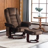 image:imageMCombo Swivel Recliner with Ottoman Chair TV Chair Sets with Vibration Massage for Small Space Living Room Bedroom 9096 9099 Textile BlueDark Brown
