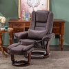 image:imageMCombo Swivel Recliner with Ottoman Chair TV Chair Sets with Vibration Massage for Small Space Living Room Bedroom 9096 9099 Textile BlueDark Brown