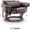 image:imageMCombo Swivel Recliner with Ottoman Chair TV Chair Sets with Vibration Massage for Small Space Living Room Bedroom 9096 9099 Textile BlueDark Brown