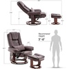 image:imageMCombo Swivel Recliner with Ottoman Chair TV Chair Sets with Vibration Massage for Small Space Living Room Bedroom 9096 9099 Textile BlueDark Brown