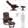 image:imageMCombo Swivel Recliner with Ottoman Chair TV Chair Sets with Vibration Massage for Small Space Living Room Bedroom 9096 9099 Textile BlueDark Brown