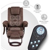 image:imageMCombo Swivel Recliner with Ottoman Chair TV Chair Sets with Vibration Massage for Small Space Living Room Bedroom 9096 9099 Textile BlueDark Brown
