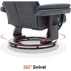 image:imageMCombo Swivel Recliner with Ottoman Chair TV Chair Sets with Vibration Massage for Small Space Living Room Bedroom 9096 9099 Textile BlueDark Grey