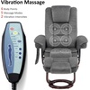 image:imageMCombo Swivel Recliner with Ottoman Chair TV Chair Sets with Vibration Massage for Small Space Living Room Bedroom 9096 9099 Textile BlueDark Grey