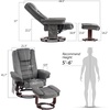image:imageMCombo Swivel Recliner with Ottoman Chair TV Chair Sets with Vibration Massage for Small Space Living Room Bedroom 9096 9099 Textile BlueDark Grey