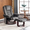 image:imageMCombo Swivel Recliner with Ottoman Chair TV Chair Sets with Vibration Massage for Small Space Living Room Bedroom 9096 9099 Textile BlueDark Grey
