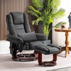 image:imageMCombo Swivel Recliner with Ottoman Chair TV Chair Sets with Vibration Massage for Small Space Living Room Bedroom 9096 9099 Textile BlueDark Grey