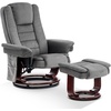 image:imageMCombo Swivel Recliner with Ottoman Chair TV Chair Sets with Vibration Massage for Small Space Living Room Bedroom 9096 9099 Textile BlueDark Grey