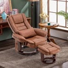 image:imageMCombo Swivel Recliner with Ottoman Chair TV Chair Sets with Vibration Massage for Small Space Living Room Bedroom 9096 9099 Textile BlueSaddle