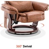 image:imageMCombo Swivel Recliner with Ottoman Chair TV Chair Sets with Vibration Massage for Small Space Living Room Bedroom 9096 9099 Textile BlueSaddle