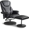image:imageMCombo Recliner with Ottoman Reclining Chair with Massage 360 Swivel Living Room Chair Faux Leather 4901 Dark BrownBlack