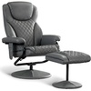 image:imageMCombo Recliner with Ottoman Reclining Chair with Massage 360 Swivel Living Room Chair Faux Leather 4901 Dark BrownGrey