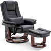 image:imageMCombo Swivel Recliner with Ottoman Chair TV Chair Sets with Vibration Massage for Small Space Living Room Bedroom 9096 9099 Textile BlueBlack