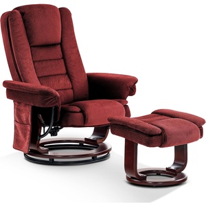 image:imageMCombo Swivel Recliner with Ottoman Chair TV Chair Sets with Vibration Massage for Small Space Living Room Bedroom 9096 9099 Textile BlueBurgundy