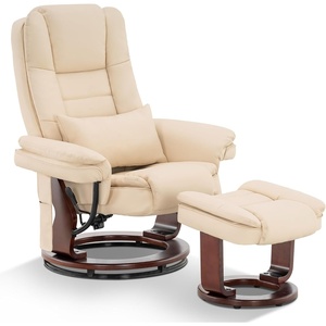 image:imageMCombo Swivel Recliner with Ottoman Chair TV Chair Sets with Vibration Massage for Small Space Living Room Bedroom 9096 9099 Textile BlueCream White