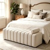 image:imageMCombo 545 Velvet Bench for Bedroom End of Bed Ottoman for Entryway 4698 BeigeBeige