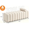 image:imageMCombo 545 Velvet Bench for Bedroom End of Bed Ottoman for Entryway 4698 BeigeBeige