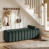 image:imageMCombo 545 Velvet Bench for Bedroom End of Bed Ottoman for Entryway 4698 BeigeDark Grey