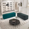 image:imageMCombo 545 Velvet Bench for Bedroom End of Bed Ottoman for Entryway 4698 BeigeDark Grey