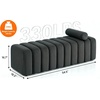 image:imageMCombo 545 Velvet Bench for Bedroom End of Bed Ottoman for Entryway 4698 BeigeDark Grey