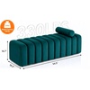 image:imageMCombo 545 Velvet Bench for Bedroom End of Bed Ottoman for Entryway 4698 BeigeGreen