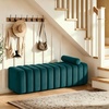 image:imageMCombo 545 Velvet Bench for Bedroom End of Bed Ottoman for Entryway 4698 BeigeGreen