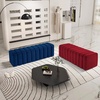 image:imageMCombo 545 Velvet Bench for Bedroom End of Bed Ottoman for Entryway 4698 BeigeRed