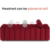 image:imageMCombo 545 Velvet Bench for Bedroom End of Bed Ottoman for Entryway 4698 BeigeRed