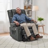 image:imageMCombo Small Dual Motor Power Lift Recliner Chair for Petite Elderly 7893  Heat and Massage Zero Gravity Lift Chair Infinite Position Lay Flat USB Ports Faux Leather Small BlueGrey