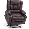 image:imageMCombo Small Dual Motor Power Lift Recliner Chair for Petite Elderly 7893  Heat and Massage Zero Gravity Lift Chair Infinite Position Lay Flat USB Ports Faux Leather Small BlueDark Brown