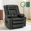 image:imageMCombo Small Dual Motor Power Lift Recliner Chair for Petite Elderly 7893  Heat and Massage Zero Gravity Lift Chair Infinite Position Lay Flat USB Ports Faux Leather Small BlueGrey